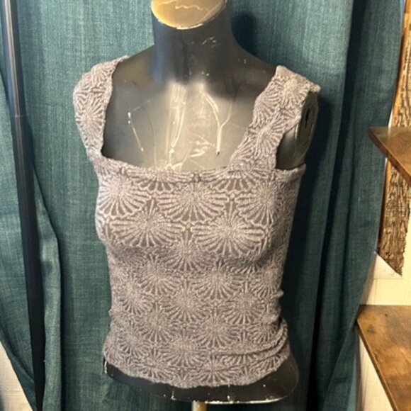 Free People Intimately Black Textured Tank Top M L - Picture 1 of 2